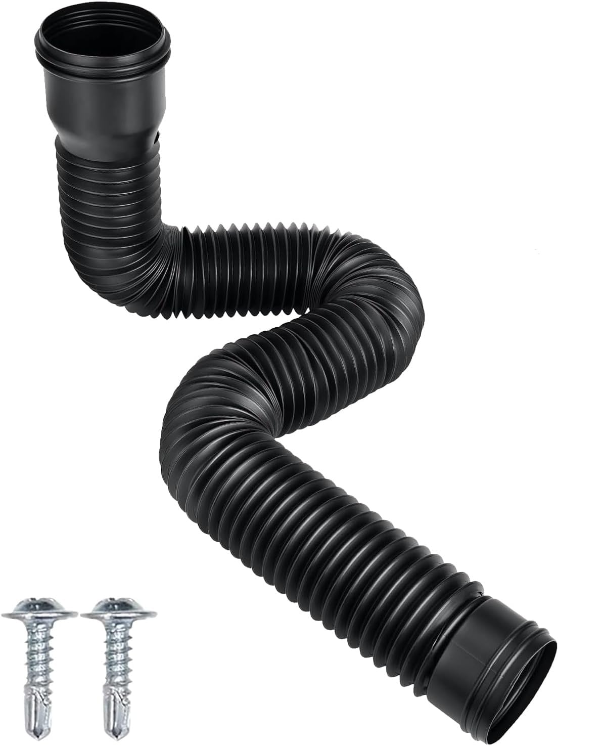 Set di espansione per tubo di scarico, flessibile, rotondo, diametro 80/100 mm, estensione tubo di scarico da 47 a 150 cm