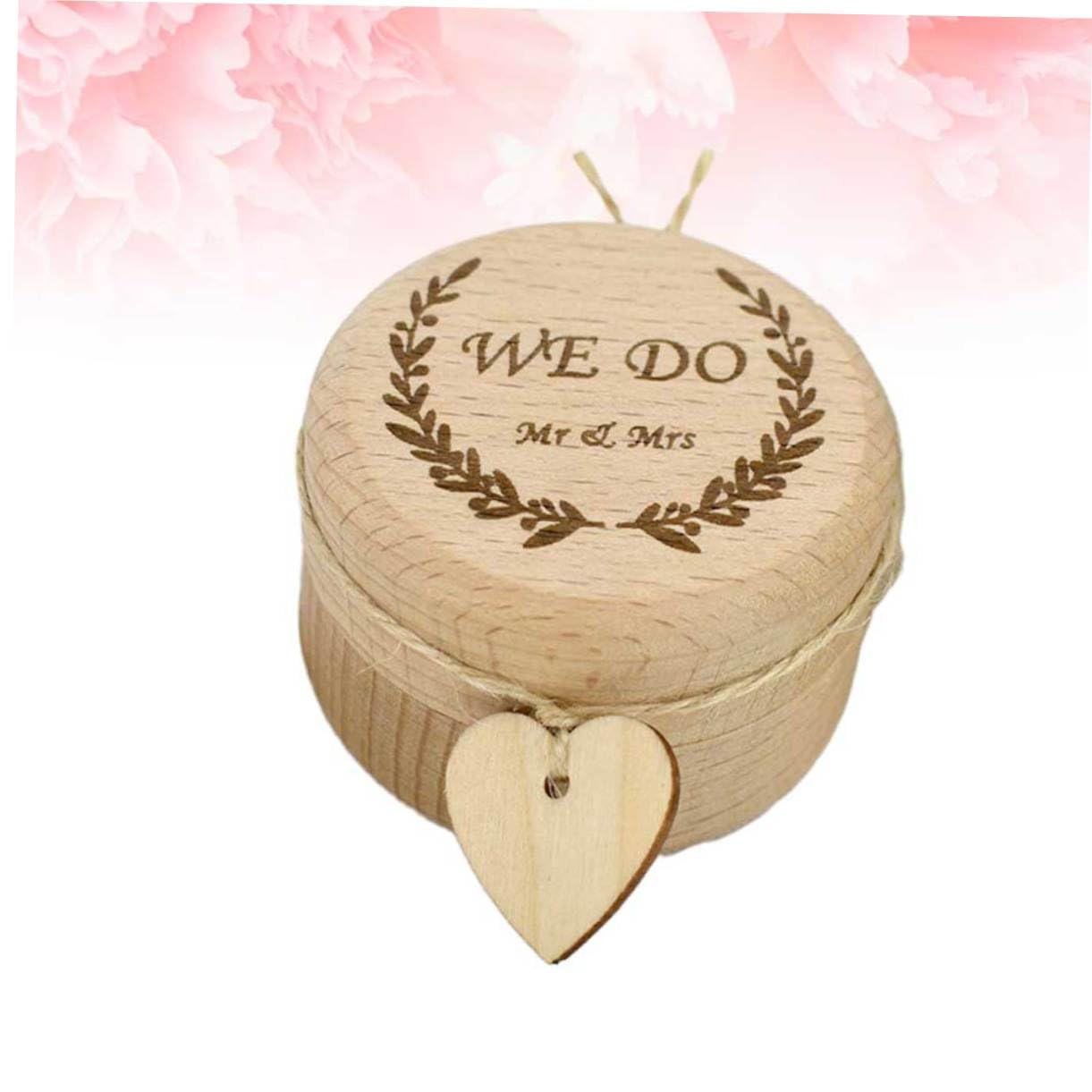 STOBAZA 3pezzi Scatola Legno Per Fedi Nuziali Portanello Rustico Per Matrimoni e Fidanzamenti Contenitore Decorato Per Anelli Per Cerimonie e Occasioni Speciali