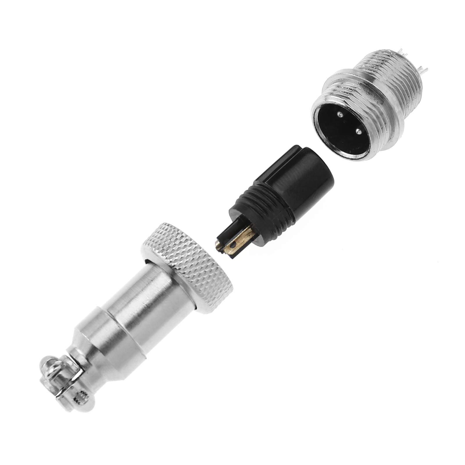 OTOTEC 10 x GX12 Aviation Plug 2 Pin Connettore Set Metallo Maschio Femmina Filo Tipo Vite Cavo Pannello 12mm Filettatura