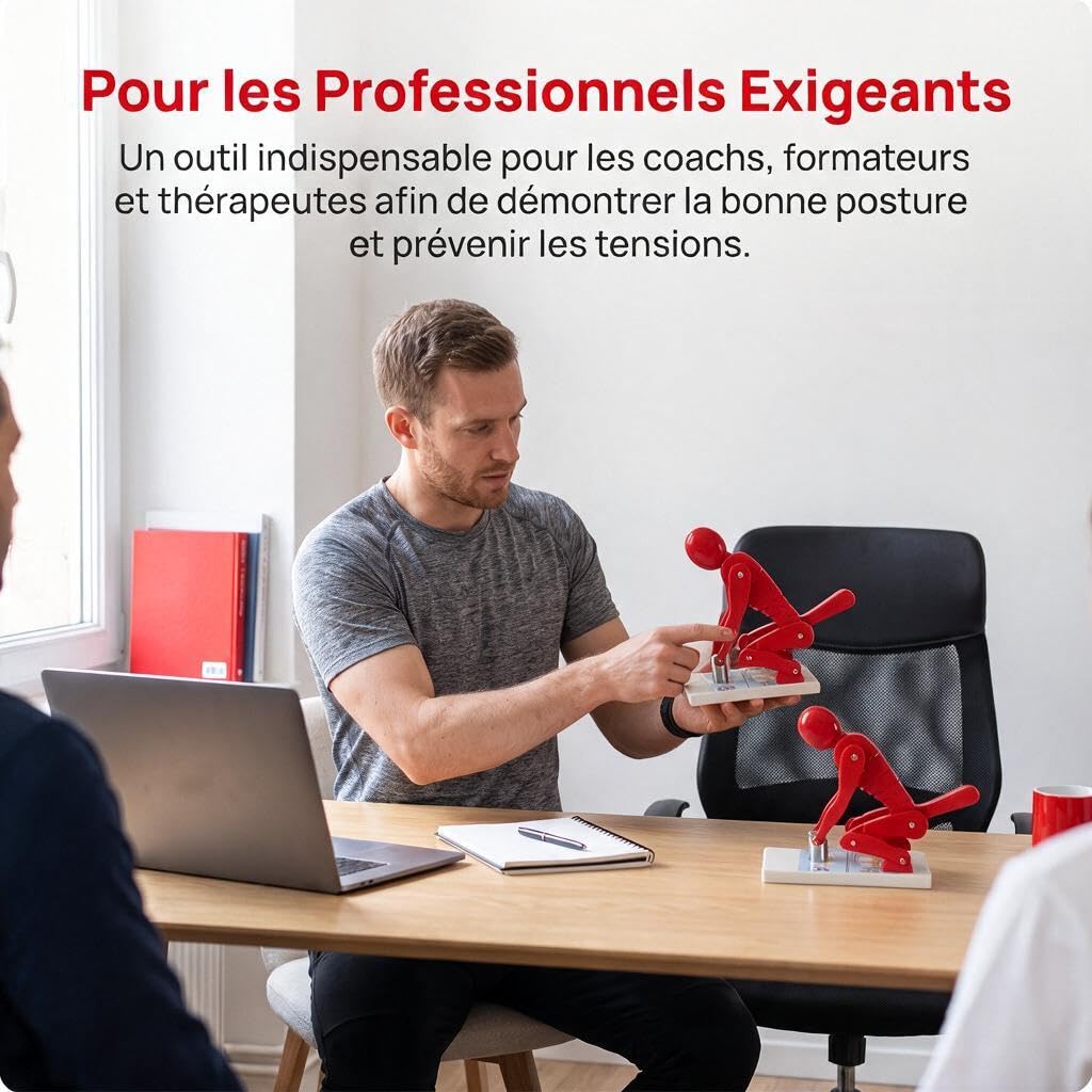 Modèle Biomécanique Levage Base Stable Modèle Posture Port Objet Résistant à Chocs Maquette Démonstration Posture Levage Matériel Pédagogique pour Instructeur Sportifs, Rouge