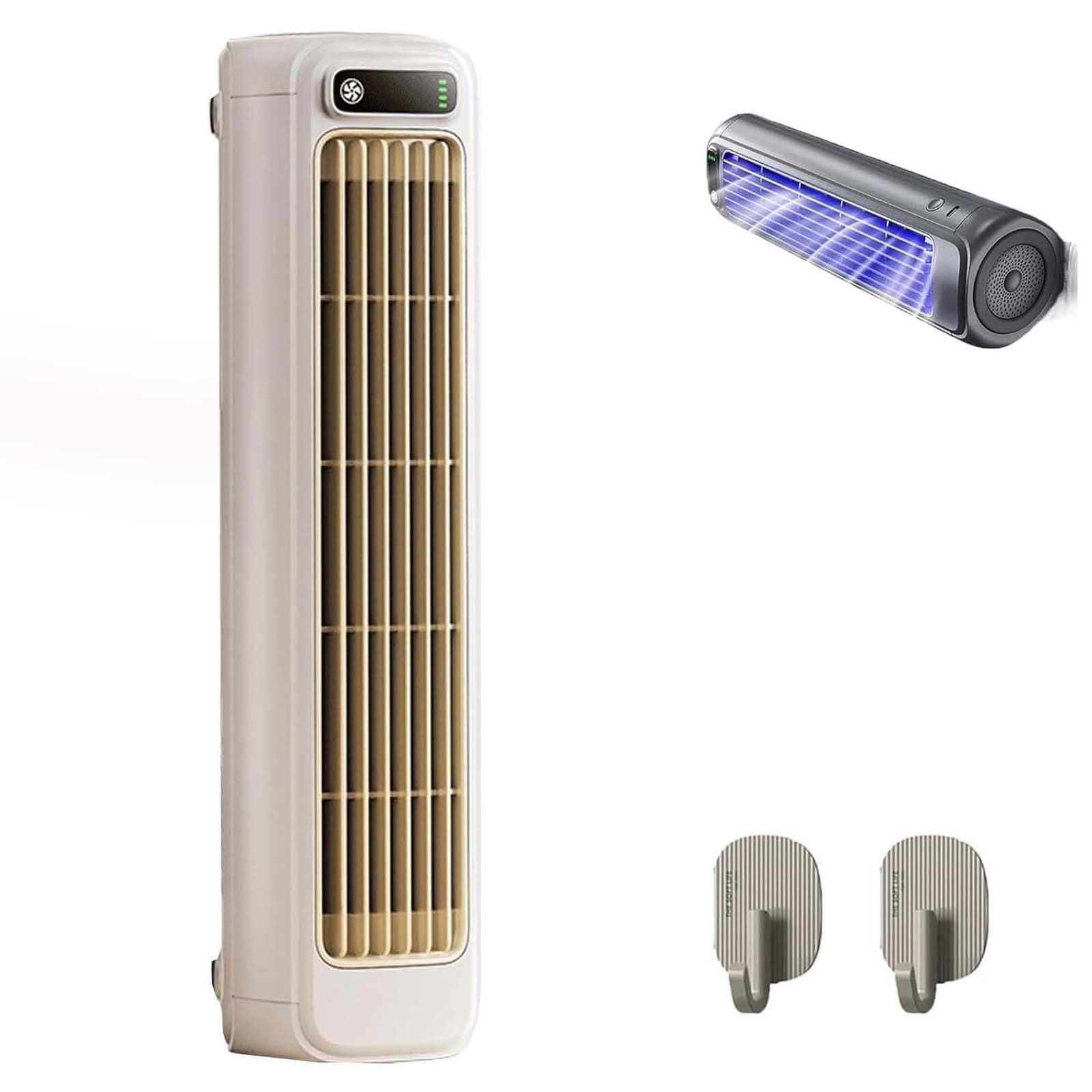 Coldeez Cooling Ace, Coldeeze Air Conditioner, Portable Air Cooler Fan with 3 Speeds, USB Charging, Desktop Tower Fan for Office, Bedroom, Kitchen white