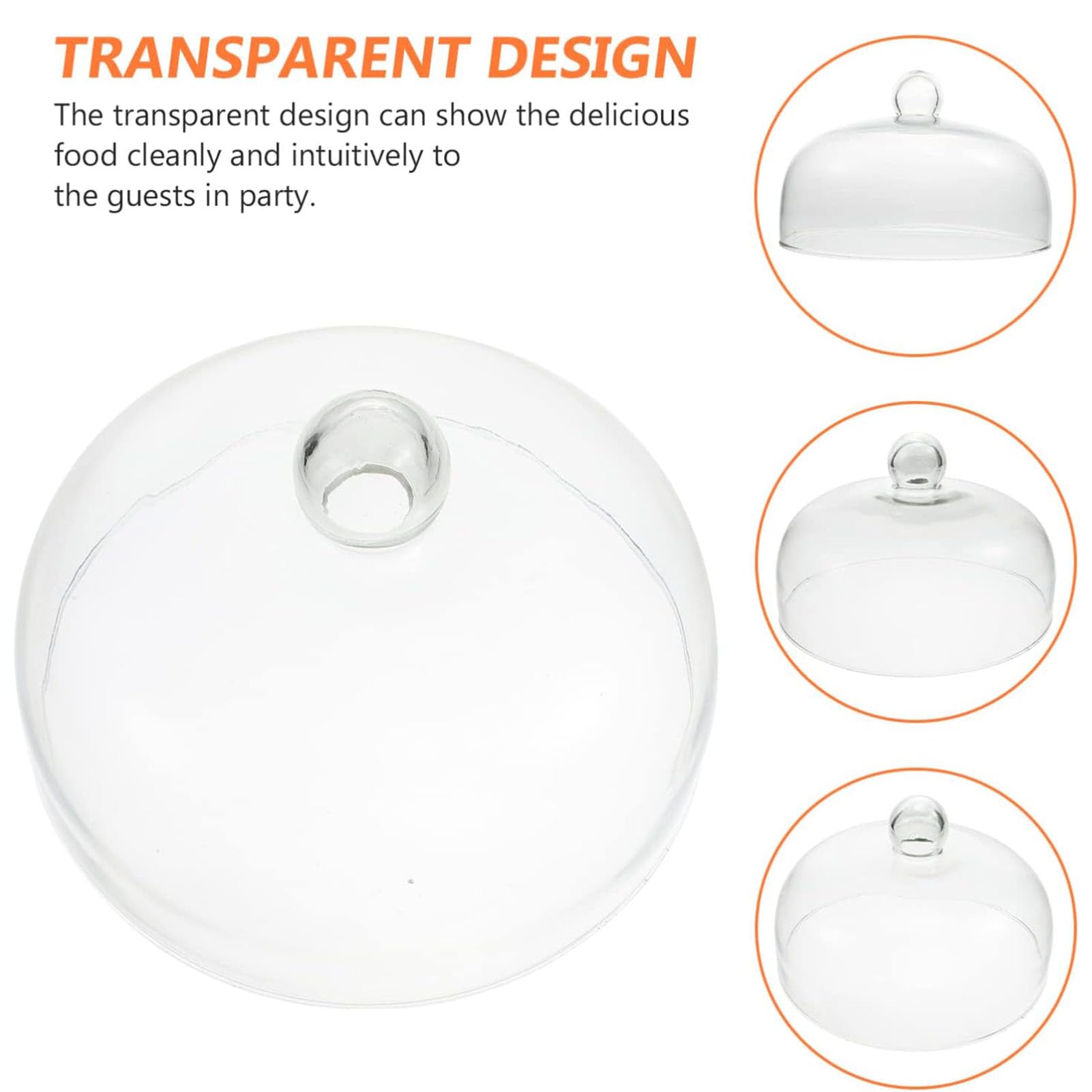 Campana De Cristal Transparente para Tartas, Pasteles Y Postres Protege Y Exhibe Tus Creaciones En La Encimera De La Cocina Elegante Bandeja para Servir,23cm