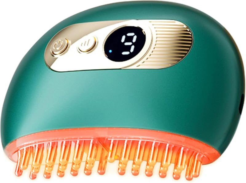 Escova facial vibratória Kinbana com luz LED e aquecimento, verde