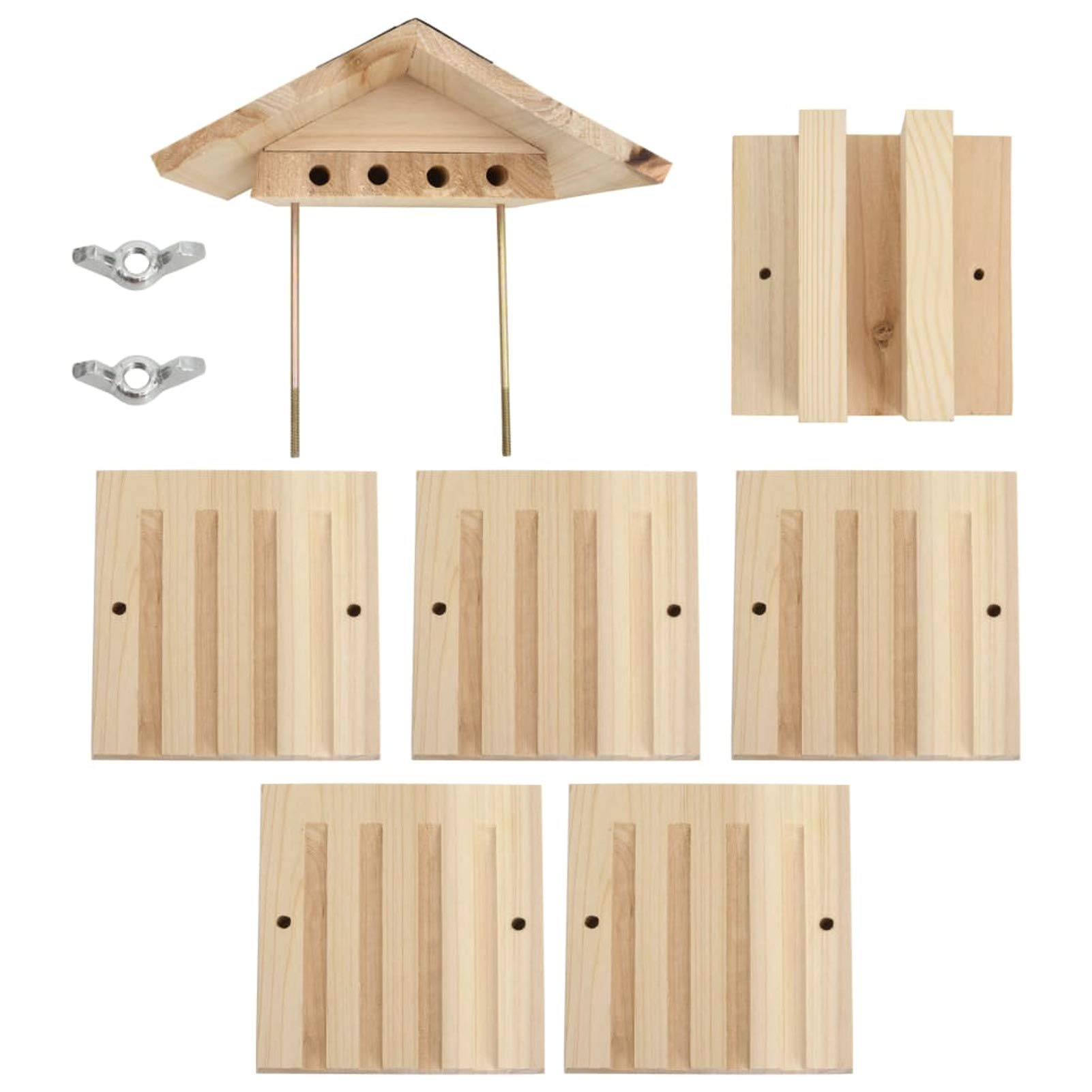Homgoday Bee Hotel in legno massello di abete 22x20x20 cm Habitat e gabbie per piccoli animali e forniture per animali domestici