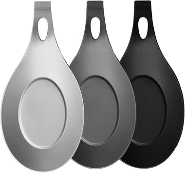 Silicone Spoon Rest - 3 Pcs Heat Resistant, Large Holder for Stove Top and Counter, Great for All Kitchen Utensils