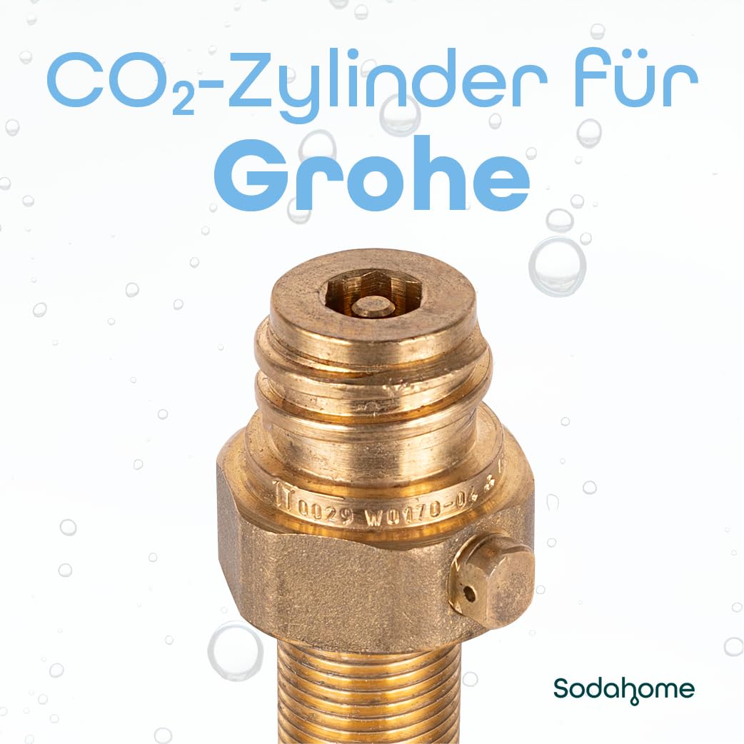 4x CO2 Zylinder für 60L Sprudelwasser - Kompatibel mit Grohe Geräte, Blanco EVOL-S, Rehau RE.SOURCE - Kohlensäure Zylinder zum Einschrauben Sprudelwasser - abgefüllt in Deutschland (4er Set)