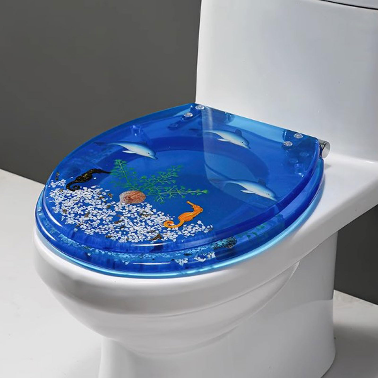 Tapa WC Universal.Cierre Suave y Lenta Tapa WC.Toilet Seat.Fácil de Instalar y Limpiar.Fuerte Capacidad de Carga.Una Variedad de Estilos para Elegir.20 * 42 * 36cm