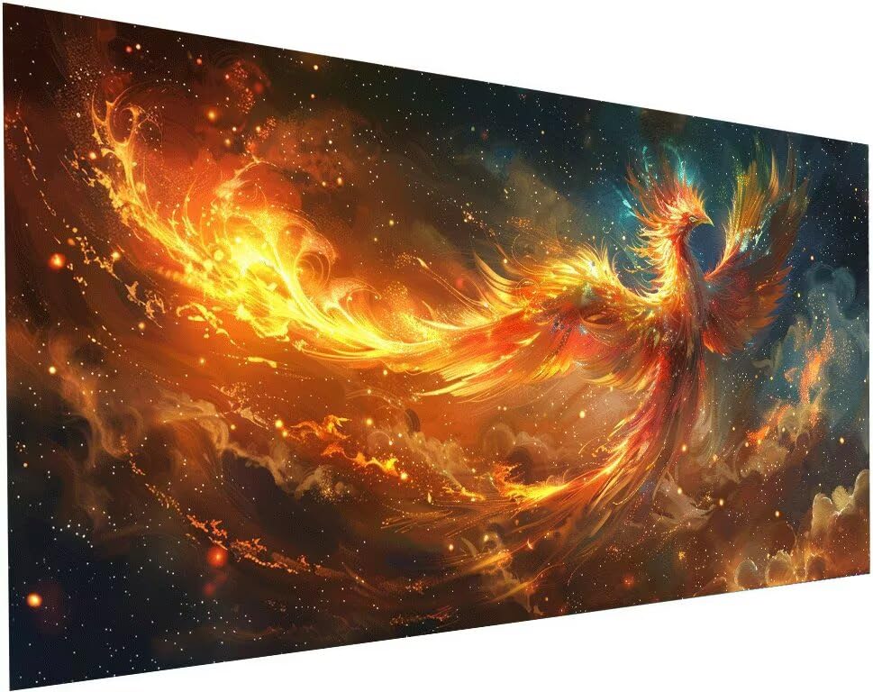 Diamond painting flamme oiseau 70x140 cm | Kit complet de peinture diamant adulte et enfant