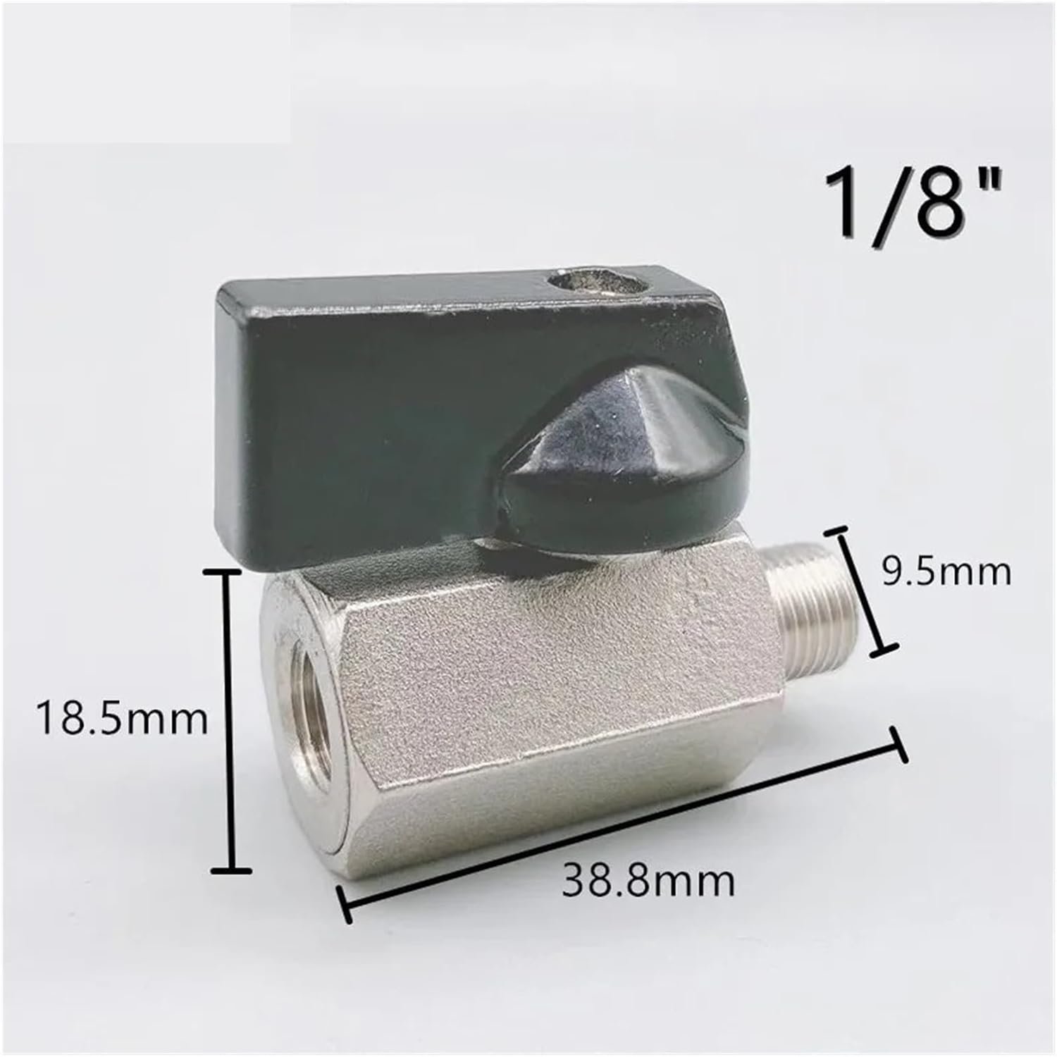 1 piece brass mini ball valve 1/8", 1/4", 3/8" 1/2, male to female air compressor valve(Size:12)