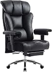 Efomao Big and Tall Office Chair, Executive Office Chair with Foot Rest, Ergonomic Fabric Computer Chair for Back Pain Relief, Grey Gaming Chair