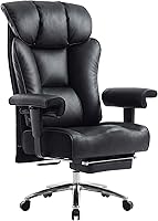 Vista 11 de Efomao - Silla ejecutiva de escritorio para oficina, con reposapiés, soporte lumbar y capacidad de carga hasta 450 libras, silla de computadora