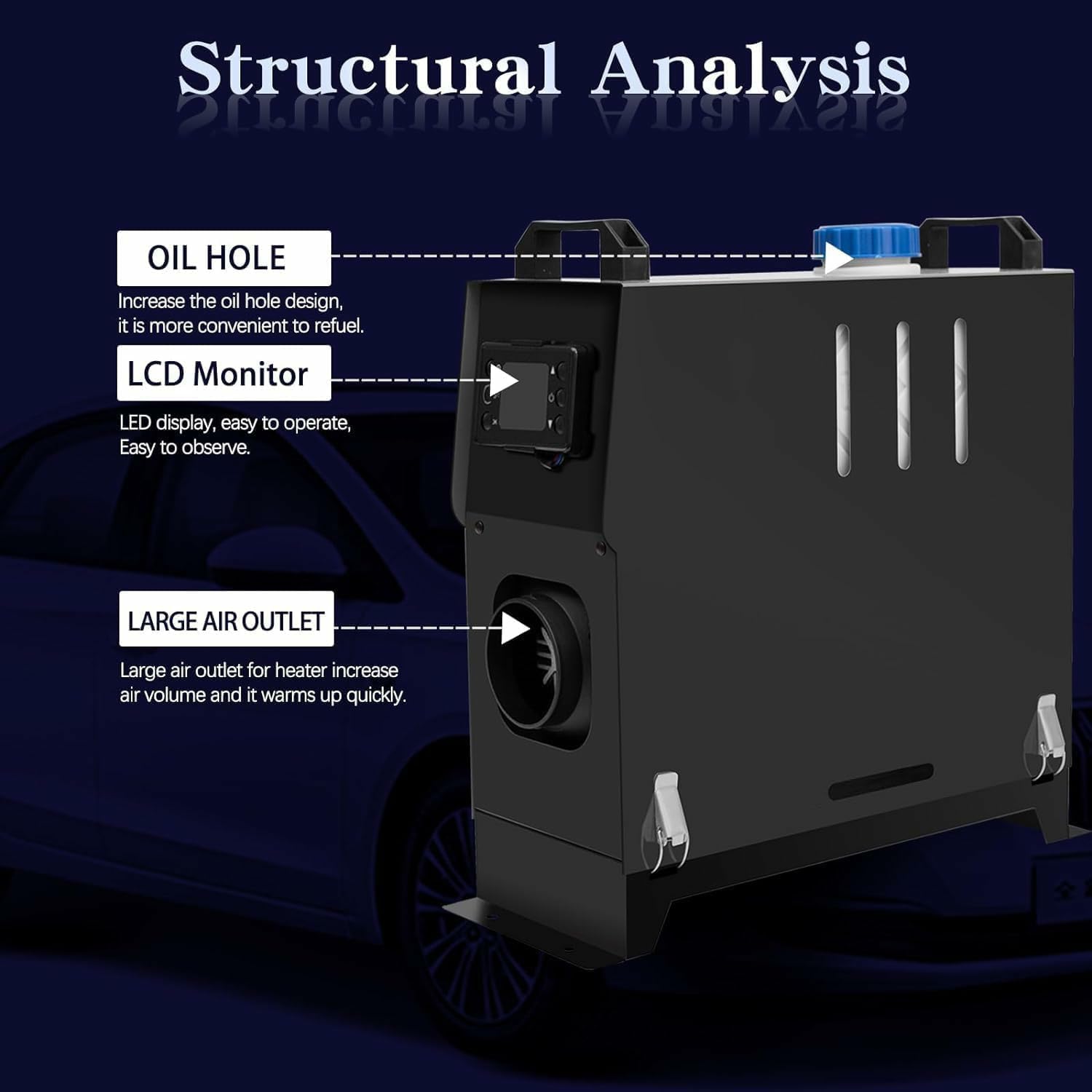 8KW All-in-One Standhezung Diesel Luft Dieselheizung Energieeffizient, 12V Diesel Lufterhitzer, Leise mit Fernschalldämpfer und LCD Anzeige, Standheizung für Auto RV Boote LKW Wohnmobil Bus