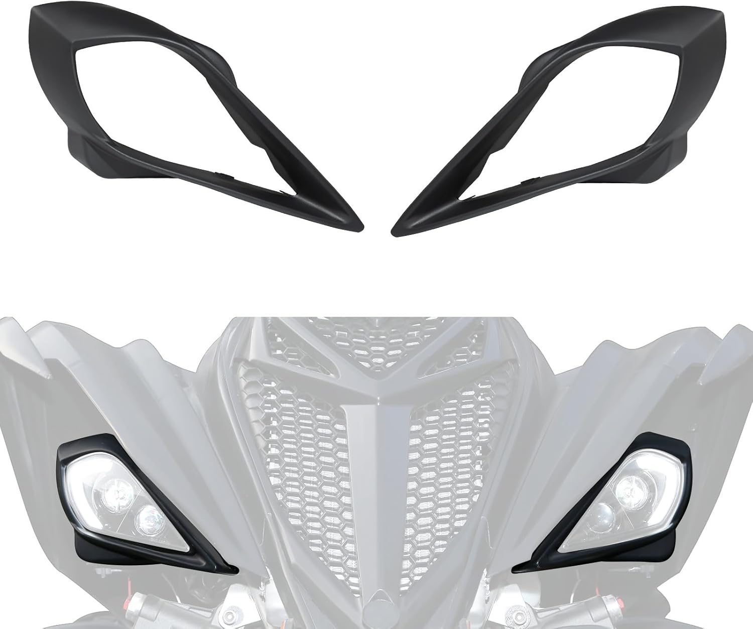 Headlight Covers for Yamaha Raptor 700, Left & Right Head Lamps Cover Front Head Light Trim Bezel for Yamaha YFZ 450 YFZ450R YFZ450X Wolverine 450 350 250 350 2006-2022 Accessories (2PCS)
