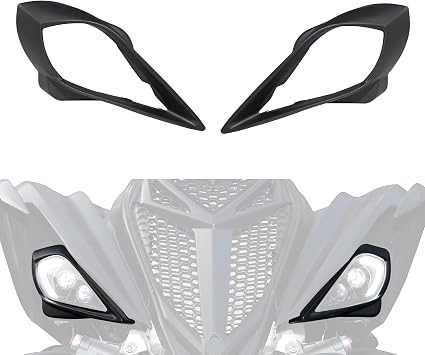 Headlight Covers for Yamaha Raptor 700, Left & Right Head Lamps Cover Front Head Light Trim Bezel for Yamaha YFZ 450 YFZ450R YFZ450X Wolverine 450 350 250 350 2006-2022 Accessories 2PCS