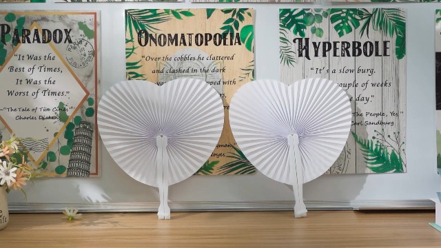 200-Pack White Folding Handheld Paper Fans – 9 Inch Round Wedding Favors & DIY Decor - View #2