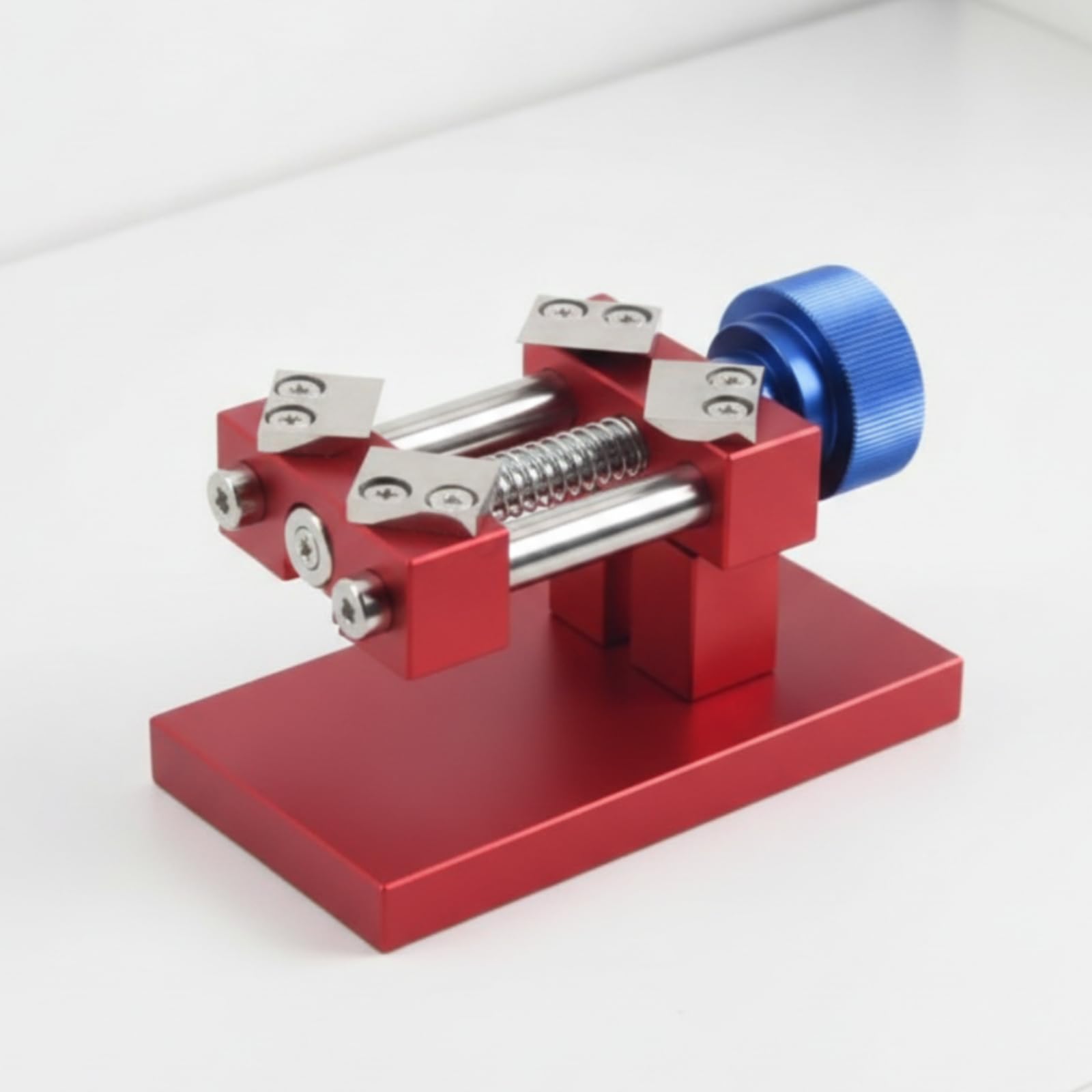 Herramienta de Relojería Abridor de Bisel Extractor de Cristal Removedor de Tapa Ajustable de Precisión en Aluminio y Acero con Base Estable Adecuada