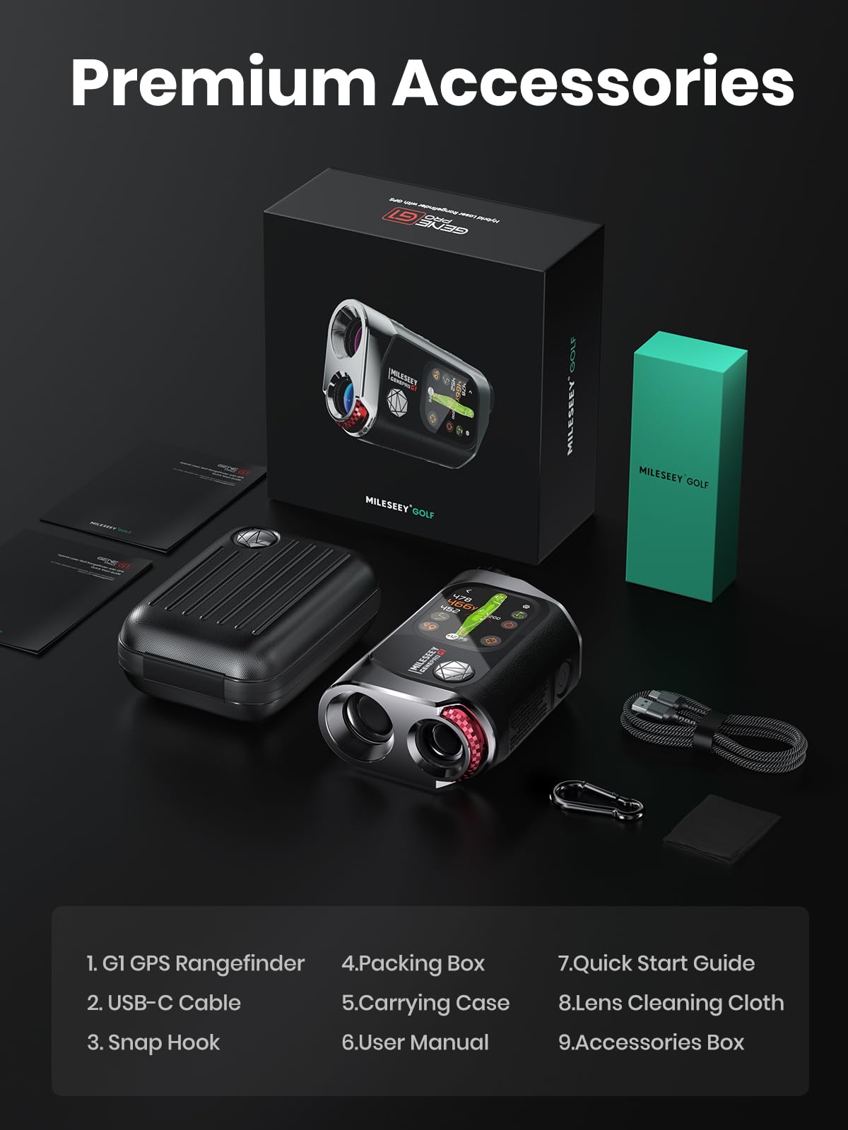 MilESEEY Télémètre de Golf G1, Tactile & GPS avec Pente, 43000+ Courses de Golf préchargées, Affichage Rouge & Vert, Verrouillage de Drapeau en 0.1s avec Vibration, 6X Grossissement
