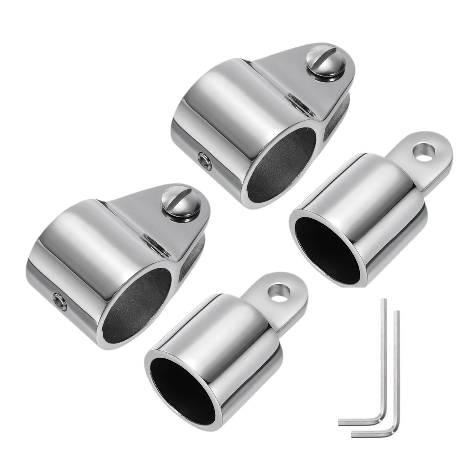 Accesorios de Montaje para Cubierta de Barco - Accesorios para Yates - Juego de 2 Piezas Anticorrosión Acabado Inoxidable Fijaciones Para Postes Redondos y Barandillas Aplicaciones Para