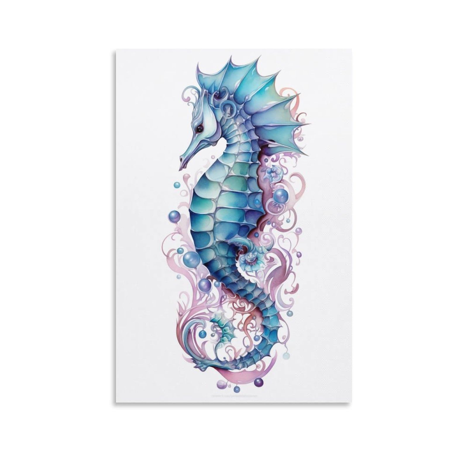 FOCCAR Canvas Wall Art Colorful Seahorse Wall Decorations For Living Room Interesting Strange Ocean Animals Abstract Hang Pictures Wall Artwork