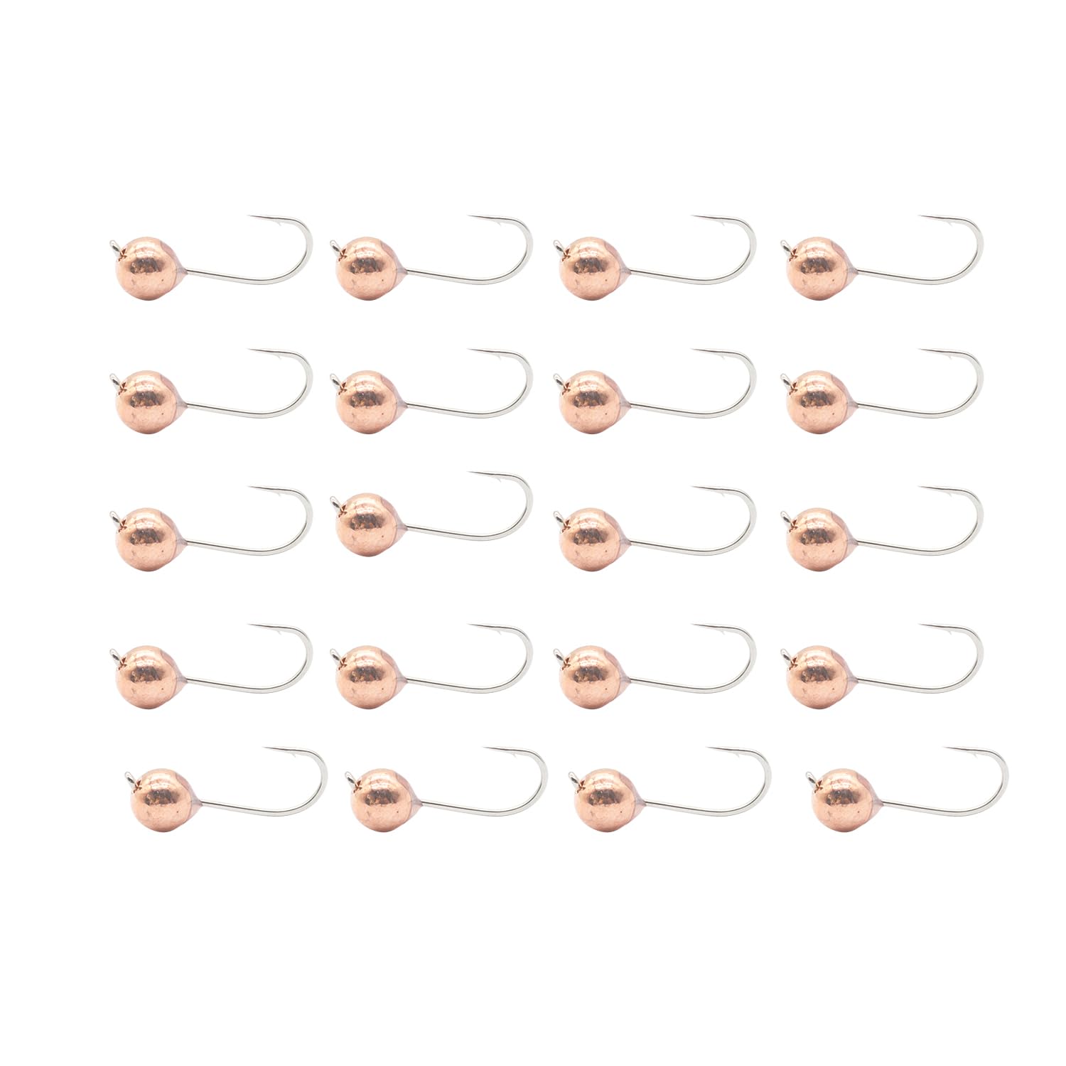 ALICHINO Tungsten Fly Tying Jig Heads for Fly Fishing Small Round Ball Crappie Jig Heads Nano Jigs Kit Tungsten Beads with Hook (Copper, 3.5mm, 1/80oz #12)