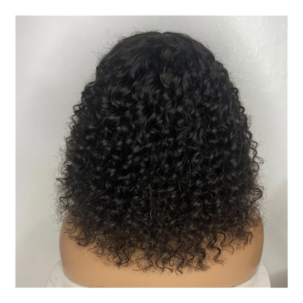 Parrucca crespa for capelli umani ricci Parrucca onda d'acqua con frangia