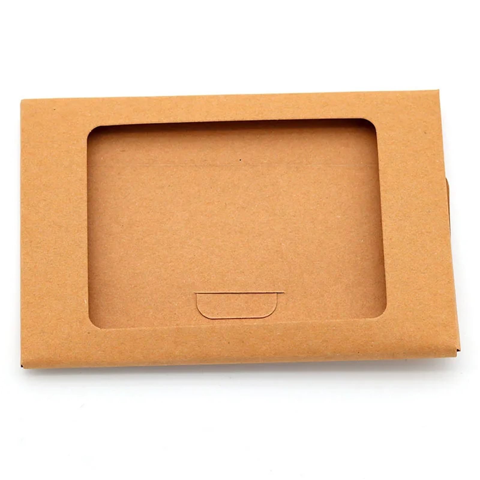 Koperty na karty podarunkowe 100 szt. z okienkiem papieru pakowego pocztówki Zdjęcia Opakowania biznesowe Wakacje Wesela(Brown with window)