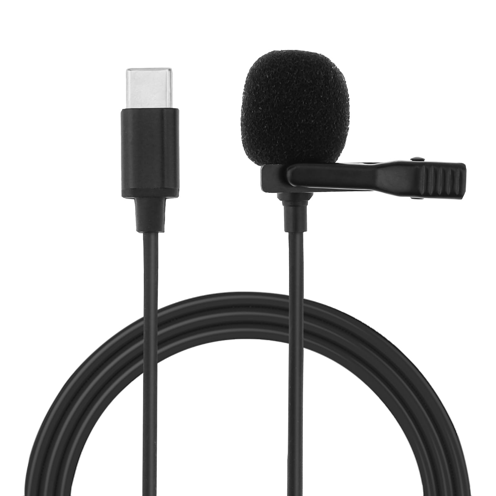 RTNLIT USB Lavalier Microphone, USB-C Lapel Clip on Omnidirectional Condenser Mini Lav Mic for iPhone, PC, Android Phone, Laptop, External Noise Cancelling Mic for Gaming, Recording, Asmr, Streaming