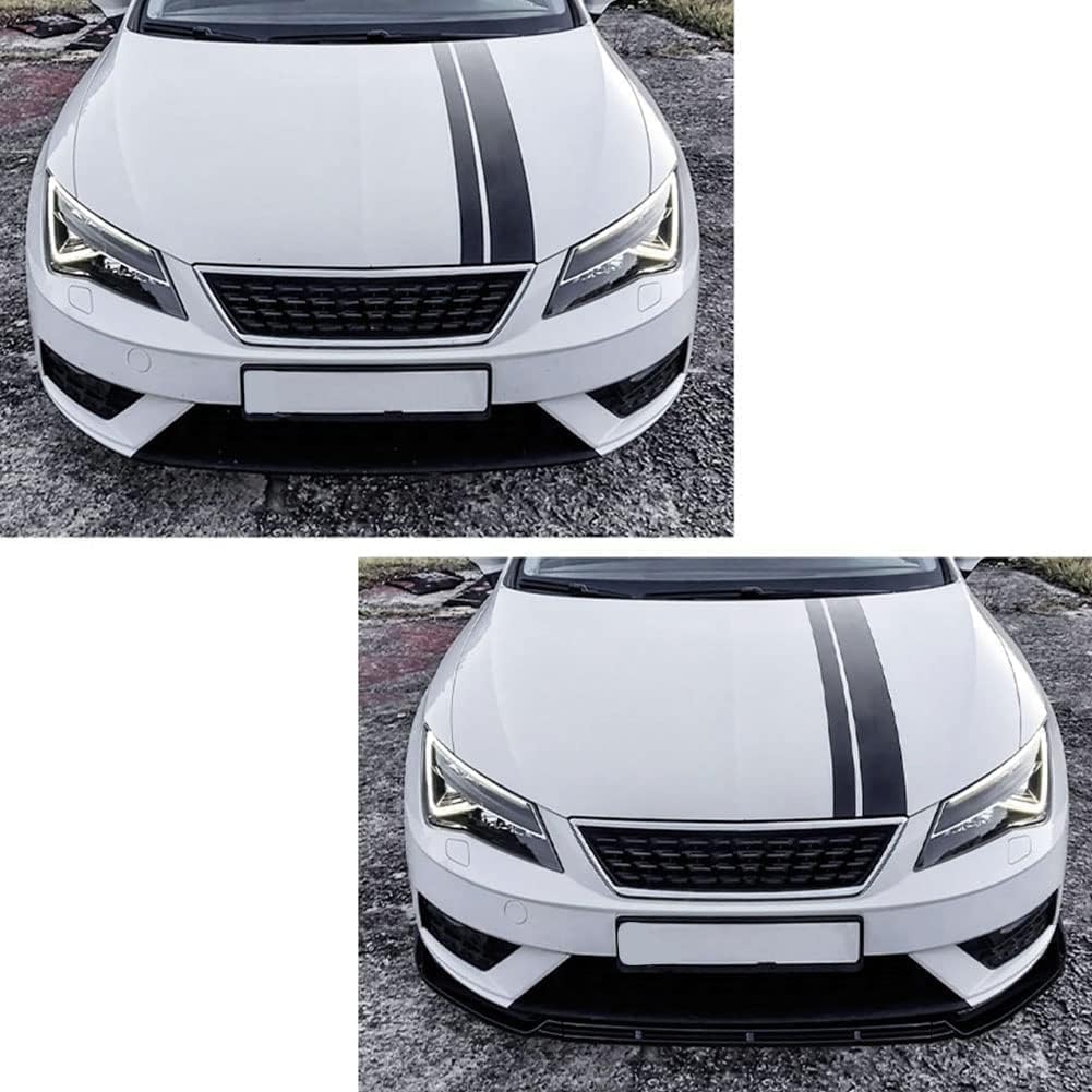 Coche Alerón Delantero para S-Eat Leon MK3.5 2017-2019, Frontal Spoiler Labio Difusor Separador Tuning Performance Accesorios,A/Gloss Black