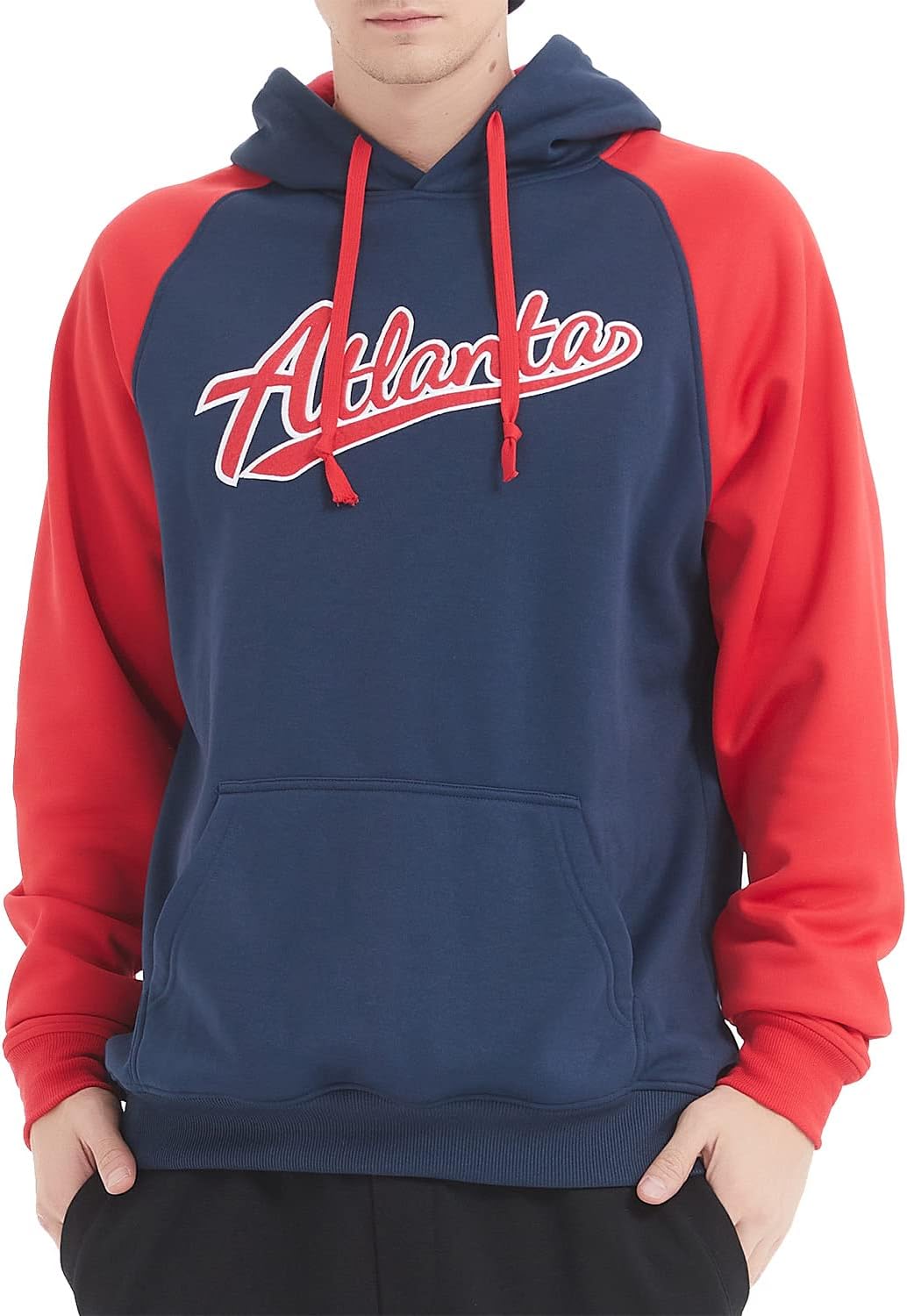 DELUSPTOMAY Mens Baseball Team Embroidery Hooded Sweatshirt Casual Hoodie