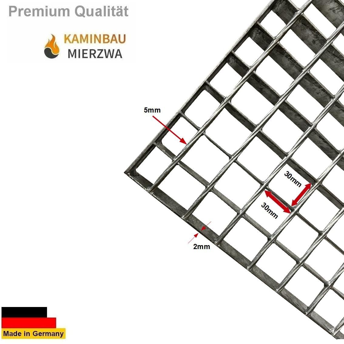 Rejilla de soldadura prémium para escalera, 100 x 120, 100 o 70 cm, ancho de malla 30 x 30 mm, galvanizada (100 x 120 cm, 30/30 mm)