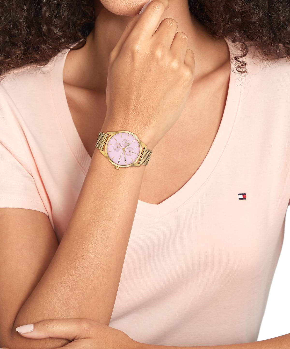 Tommy Hilfiger Orologio Analogico Multifunzione al Quarzo da Donna con Cinturino in Acciaio Inossidabile
