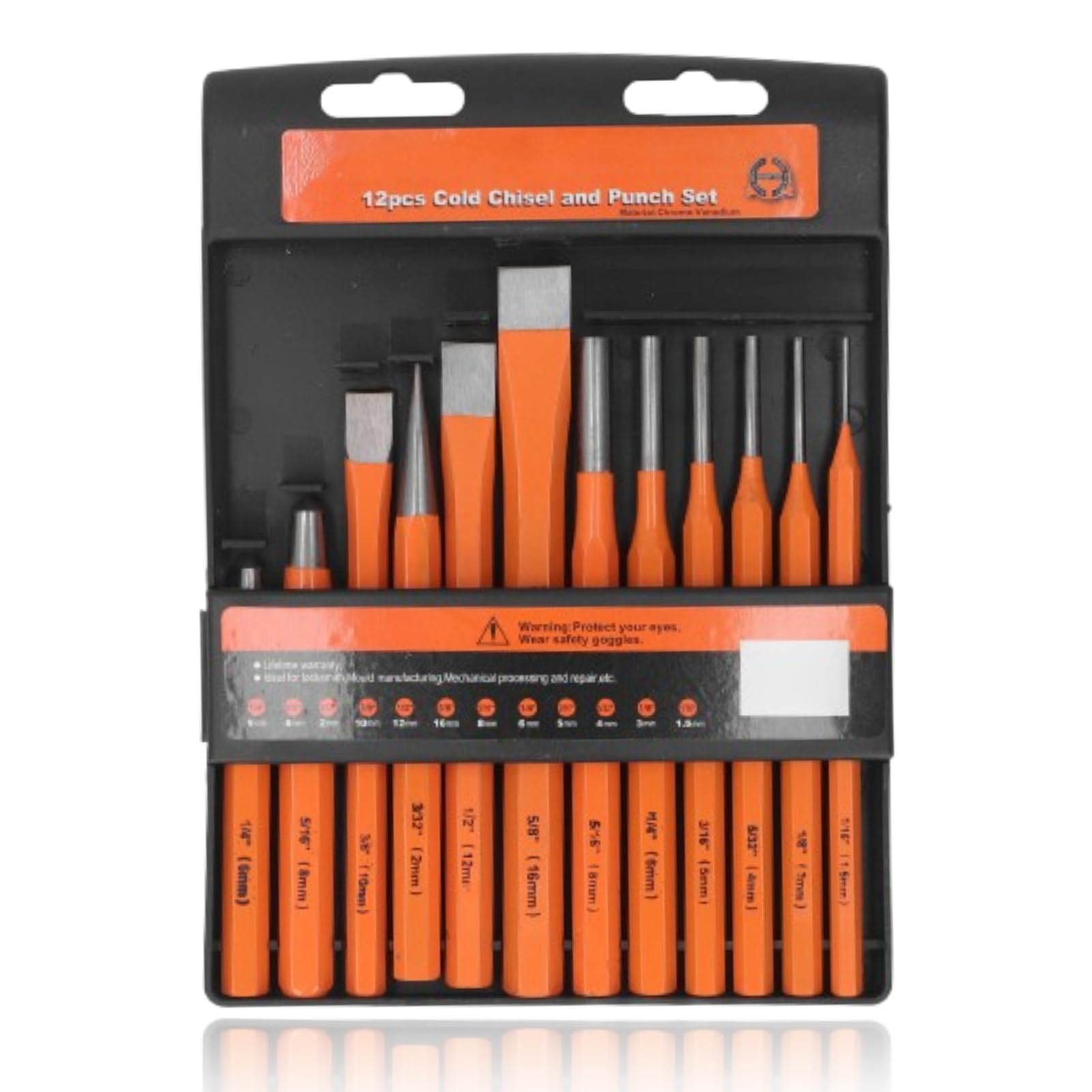 12PCS Roll Pin Punch Chisel Set, Punch And Chisel Set Multiple Size Punch and Chisel Removing Repair Tool DIY Tool for Woodworking