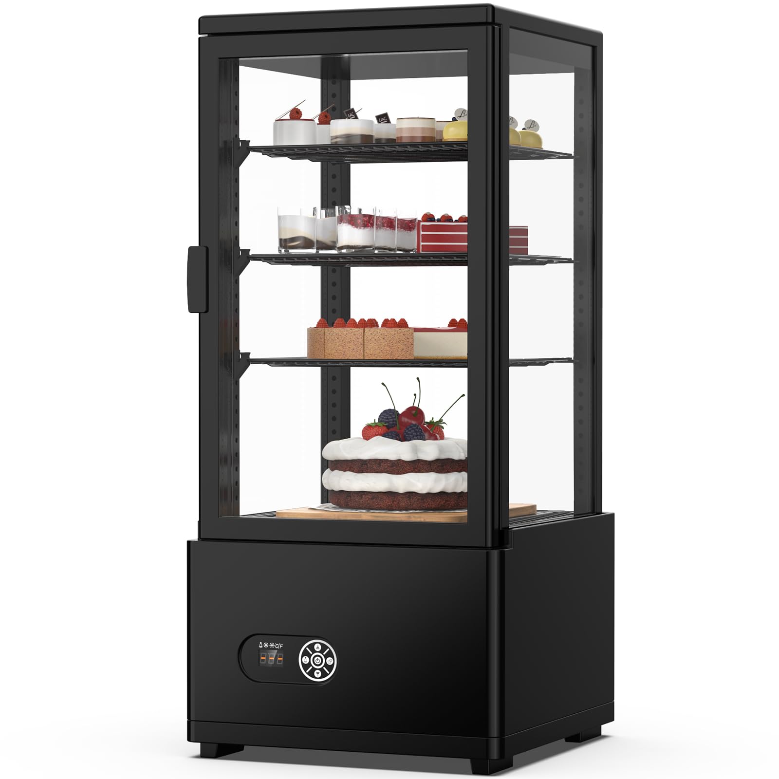 Mojgar Cake Display Case-86L 3 cu ft Compact Fridge Black