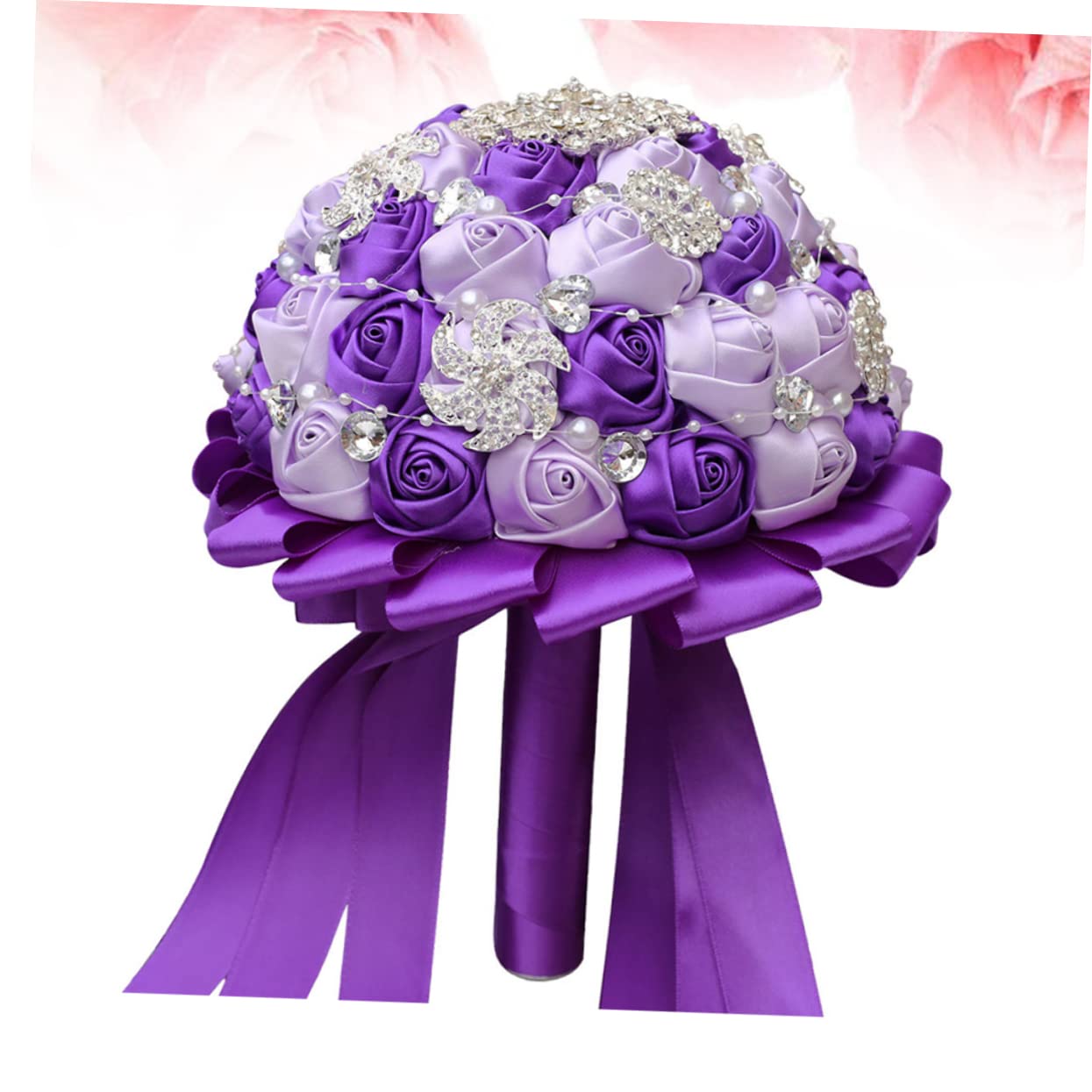 MAGICLULU 1pièce Bouquet De Mariage Artificiel avec Ruban Élégant pour Mariée Et Décoration De Mariage pour Photos