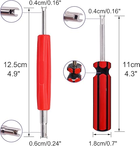 Miniatura 3 de TWTADE Kit de herramientas de extracción de vástago de válvula de neumático, herramienta de extracción de núcleo de válvula de aire acondicionado