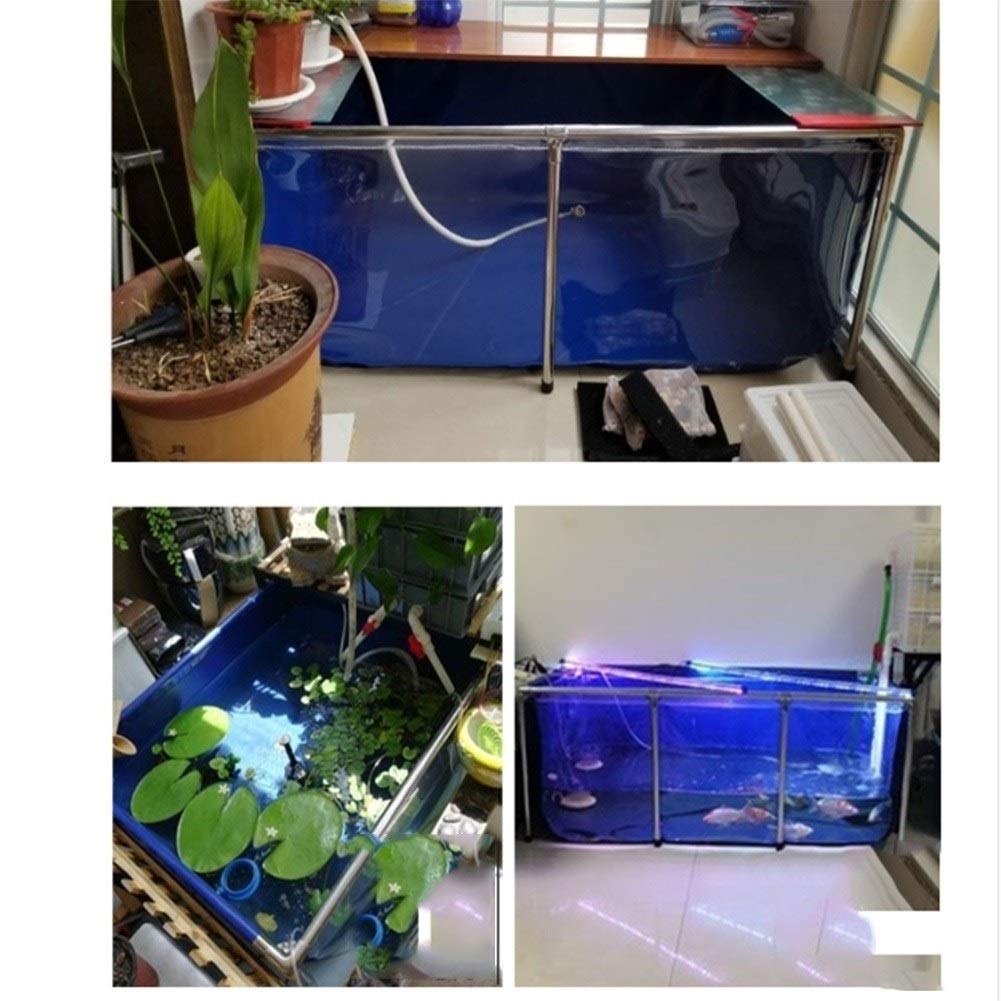 YJFENG Segeltuch Rahmen Fischteich mit Transparentem Sichtfenster & Ablassventil für Wasserspeicherung, Fischzucht