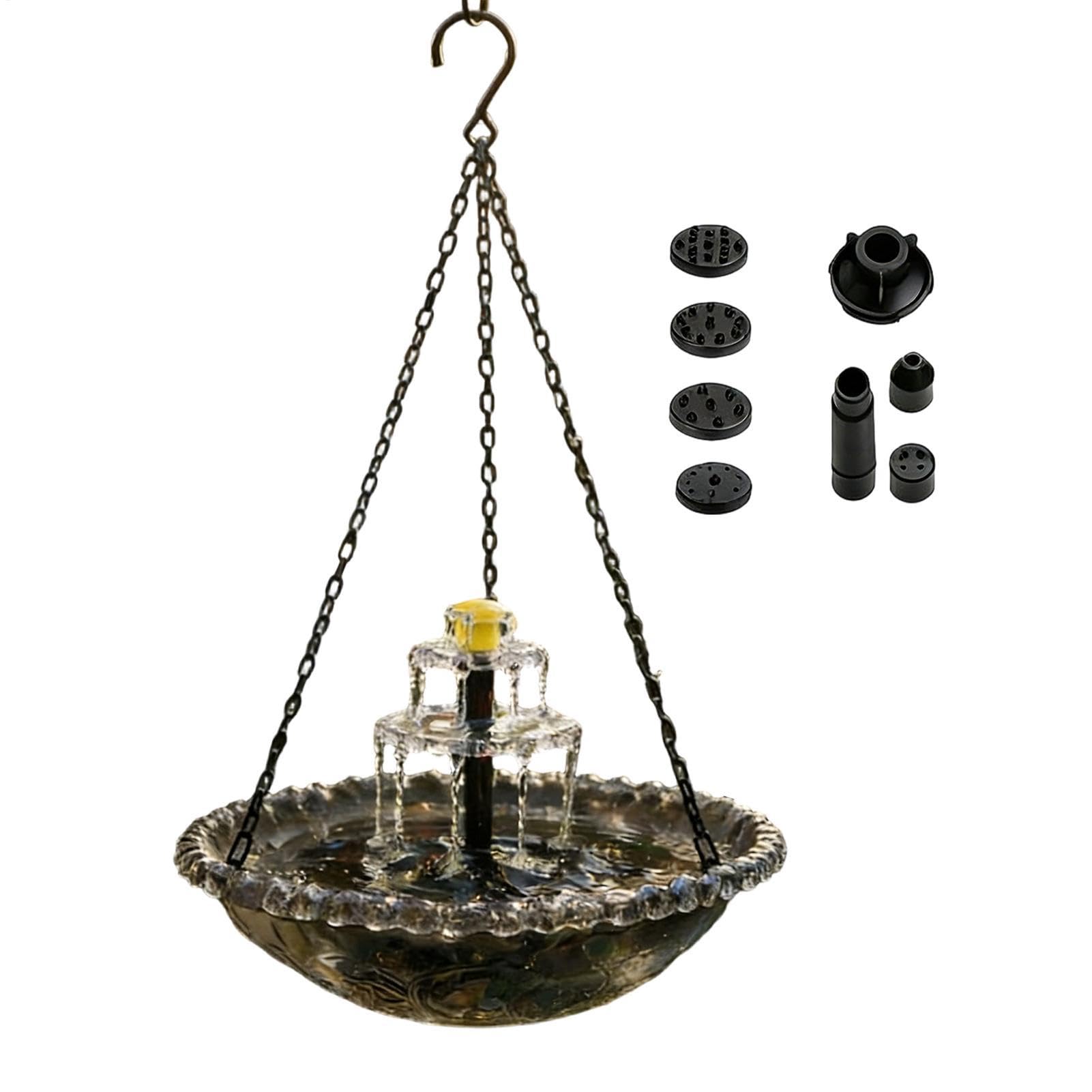 Dekorative Solar Vogeltränke Mit Sprinkler – Integrierte Pumpe Und Springbrunnen, Ideal Für Garten, Terrasse Teich, Lockt Vögel Wie Und Finken