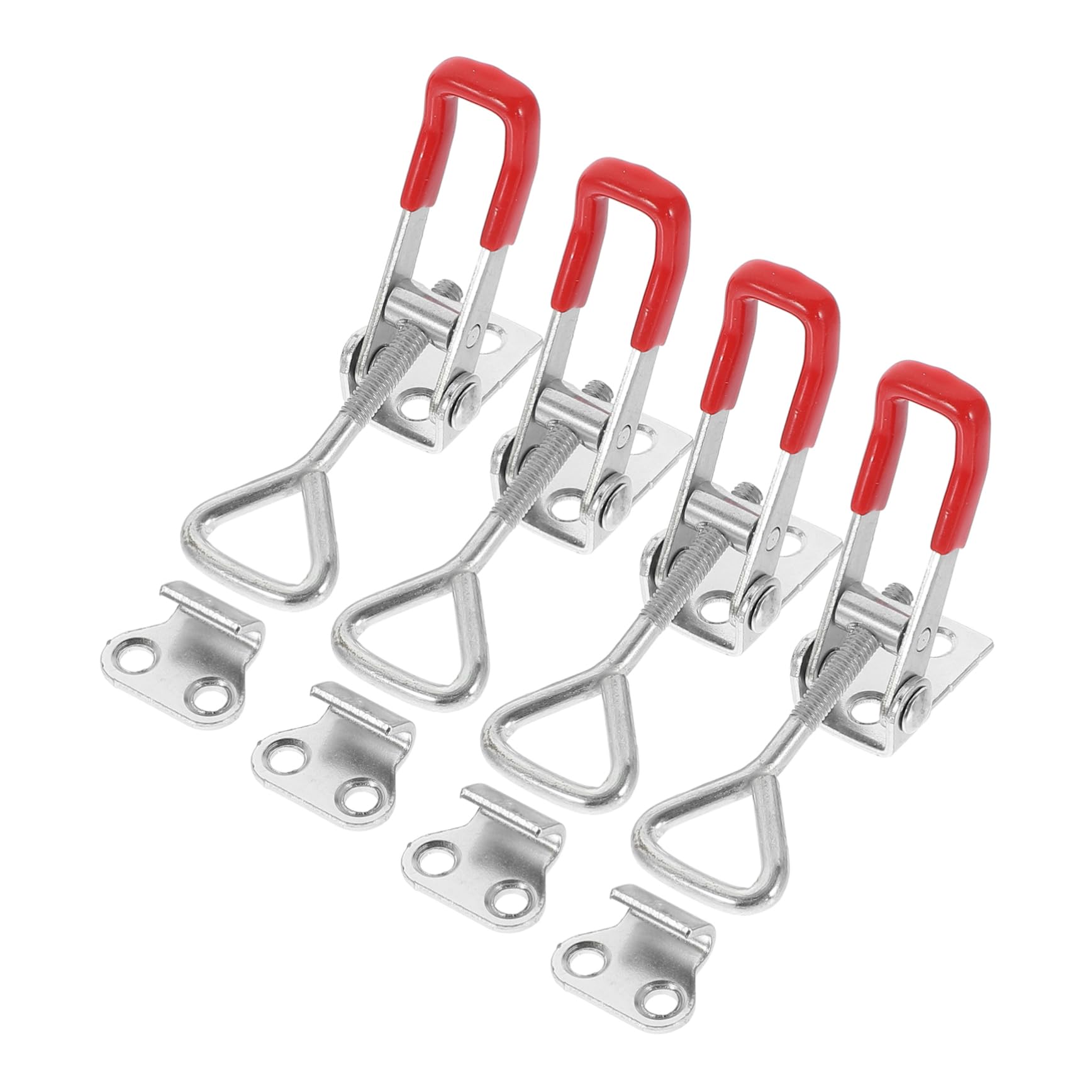 MUCKLILY 4pcs Toggle Clamp Latch Pull Latch Adjustable Toggle Latch Adjustable Latch Clamp Heavy Duty Toggle Latches Latch Hasp Clamp Adjustable Toggle Clamp Door Latch Clamp Steel