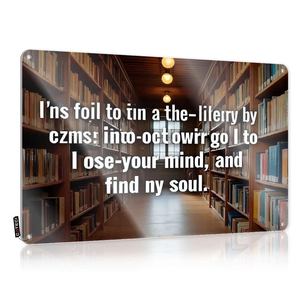 Bar Decor For Home Lost In A Library, I Find My Soul Tin Sign Man Cave Tin Sign Tin Signs(30X40CM)