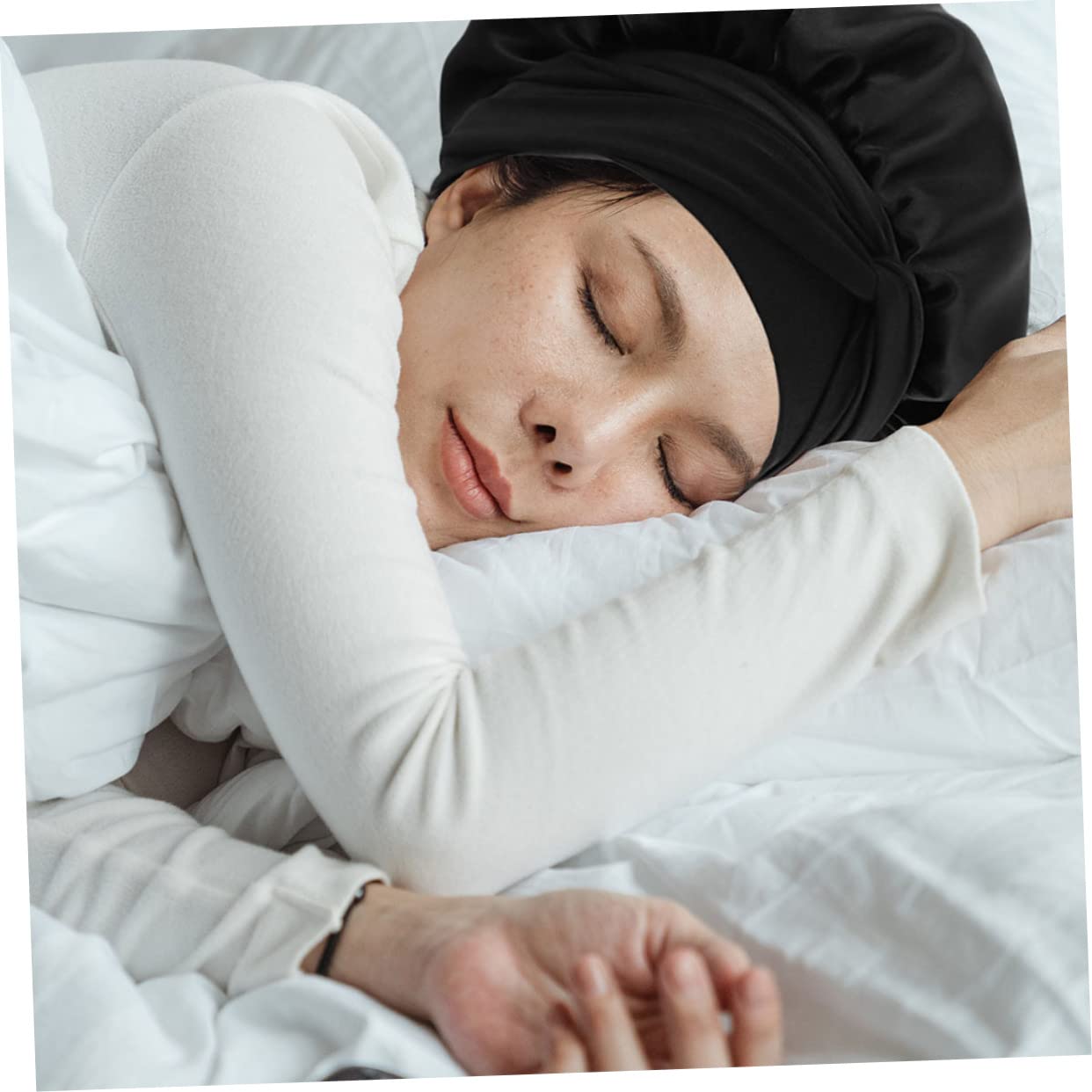 minkissy 4piezas Gorro De Dormir De Satén Para Mujer Sombrero Práctico y Elástico Para Envolver El Cabello Noche