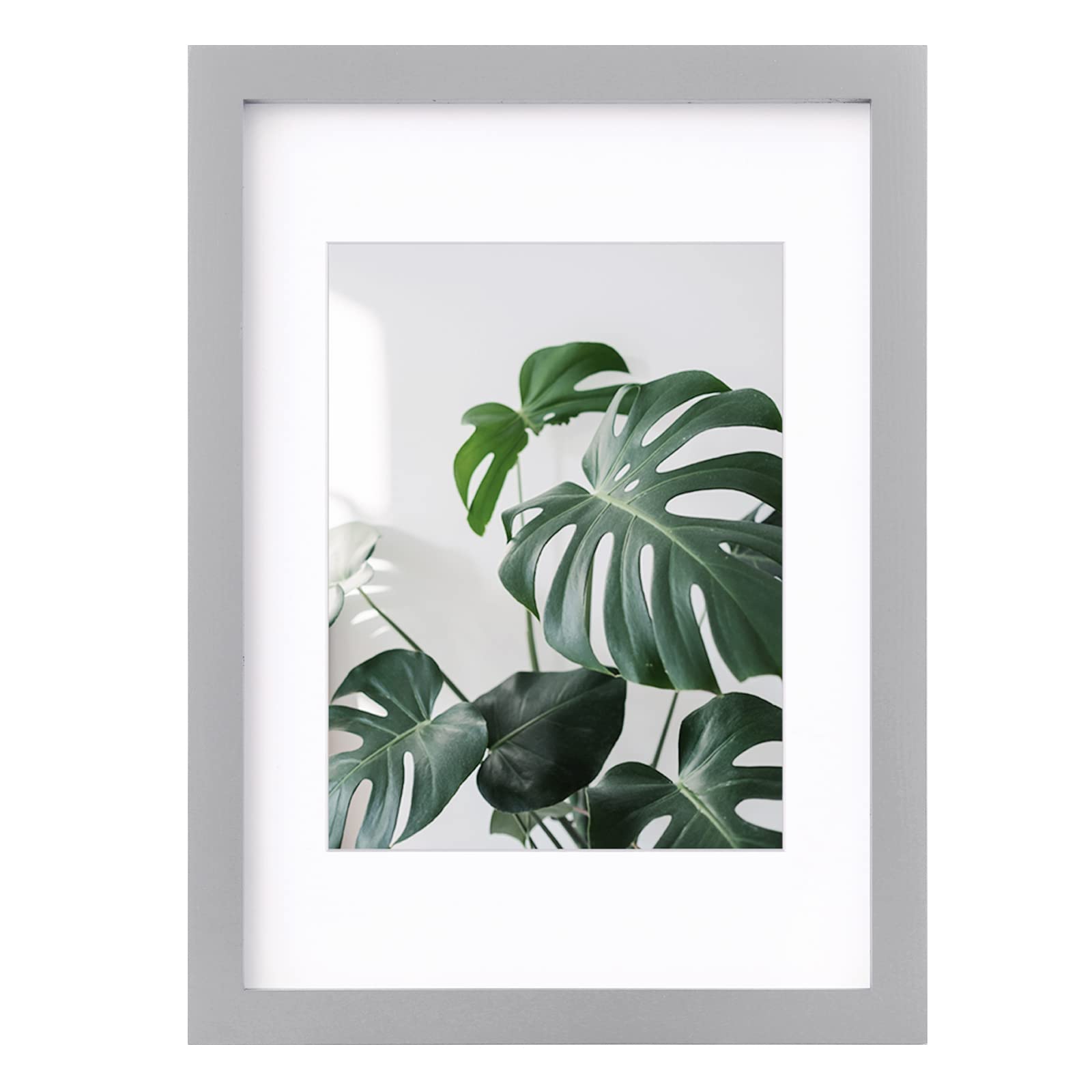 EGOFINEA4 Photo Frame Light Gray - Made of Solid Wood for Table Top and Wall Mounting