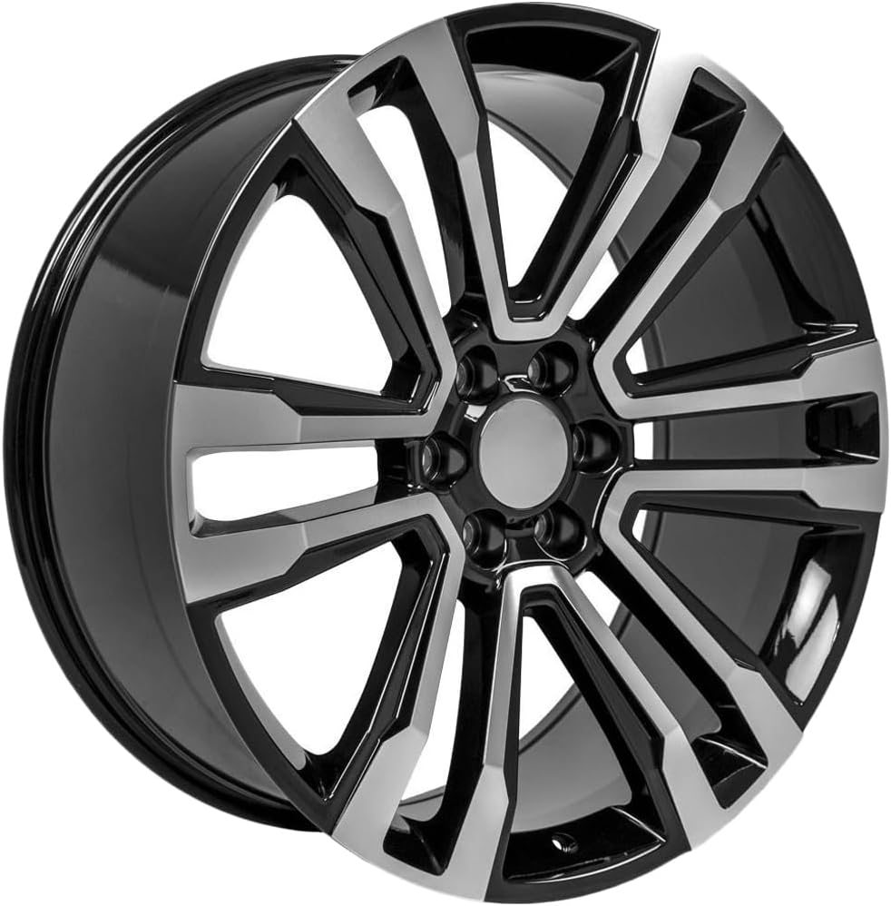 OE Wheels CV44-22090-6550-24MB 22" Replica Wheel CV44 Fits GMC Yukon Rim 22x9 Black Mach'd Wheel