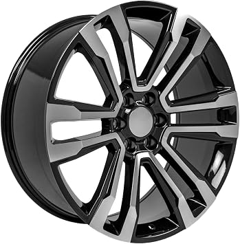 OE Wheels CV44-22090-6550-24MB 22" Replica Wheel CV44 Fits GMC Yukon Rim 22x9 Black Machd Wheel