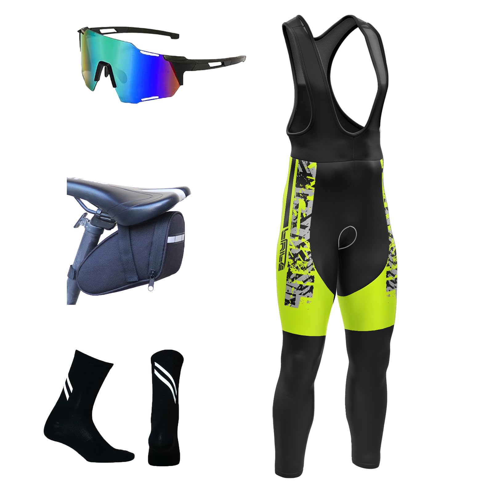 Culote Ciclismo Hombre Largo Culote Bicicleta Montaña/MTB con Badana con Tirante
