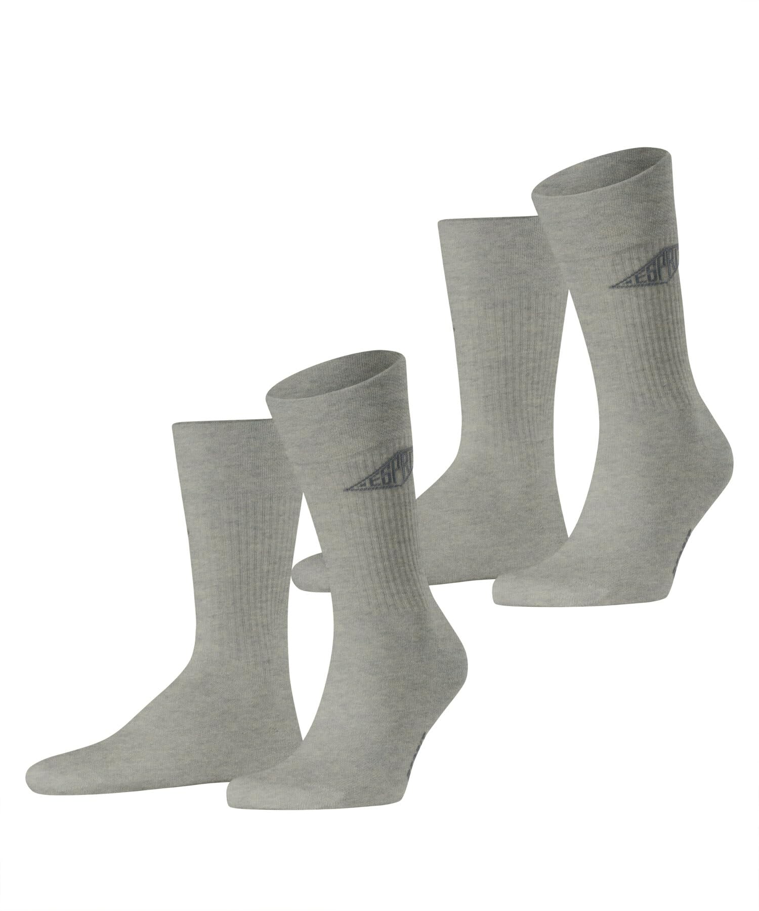 ESPRIT Men's Unisex Logo Multipack M So Cotton Patterned Socks 2 Pairs, Grey Storm 3820, 2.5-5