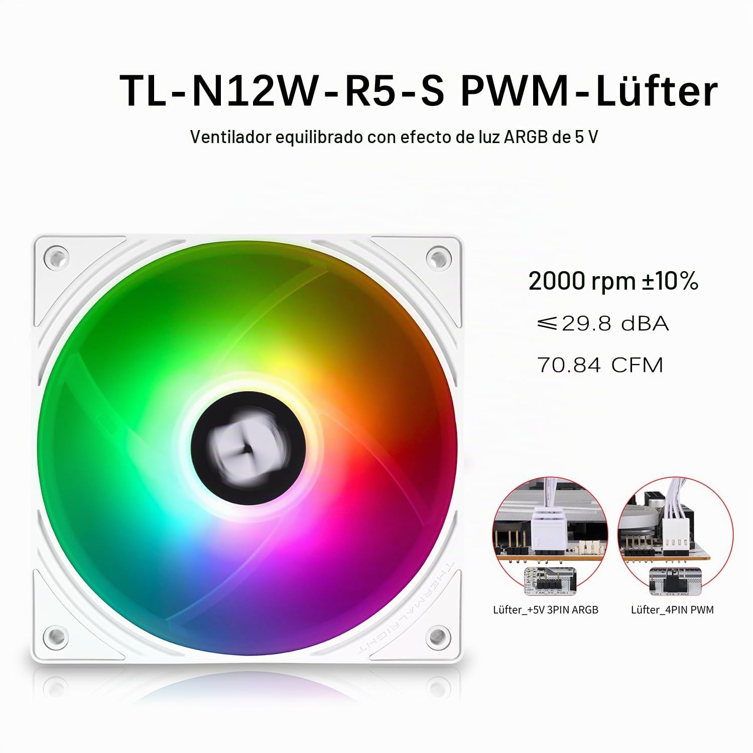 TR-Thermalright AQUA ELITE 240 V6 ARGB Witte vloeistofcpu-koeler, 240 mm all-in-one (AIO) koeling, dubbele PWM-ventilatoren met ARGB, compatibel met AMD AM4/AM5, Intel LGA1851/1700/115x/1200 (Wit)