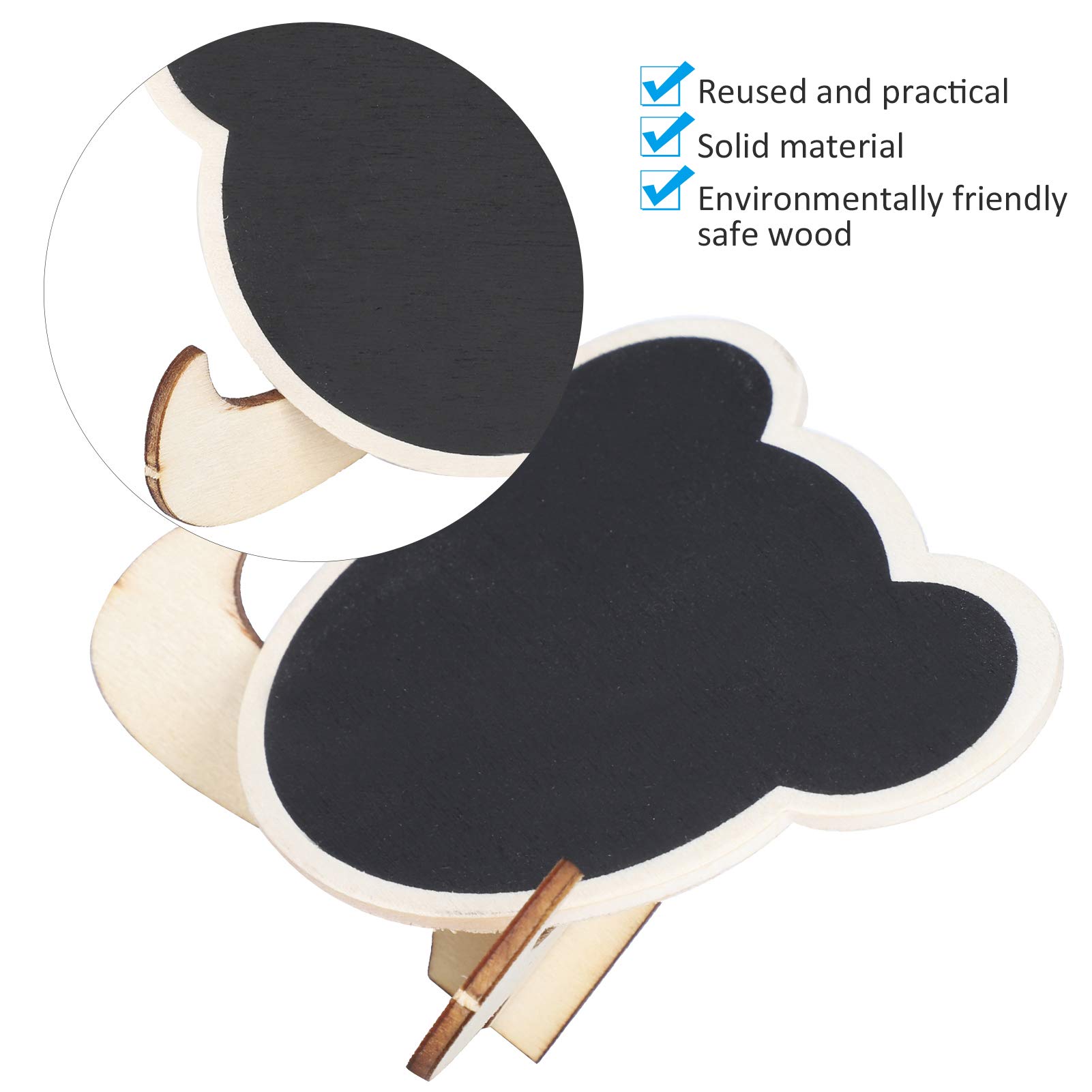 20pcs Mini Chalkboards Signs with Easel Stand, Bear Shaped Chalkboard Signs Place Card Holder for Weddings, Birthday Parties, Event Decoration