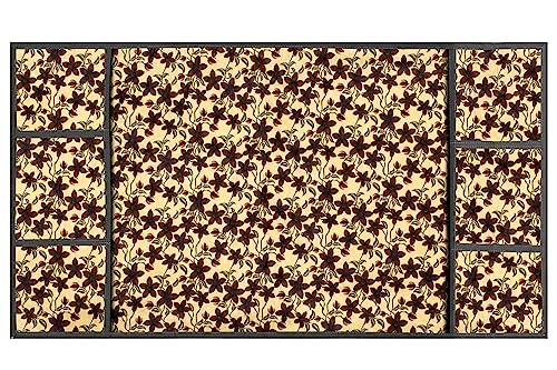 Image of Stylista Refridgerator top Cover Suitable for Samsung RR24C2823S8 /NL, 223 Liter Fridge, Dimension (WXD) 65x111 CM, Sprig Pattern Yellow