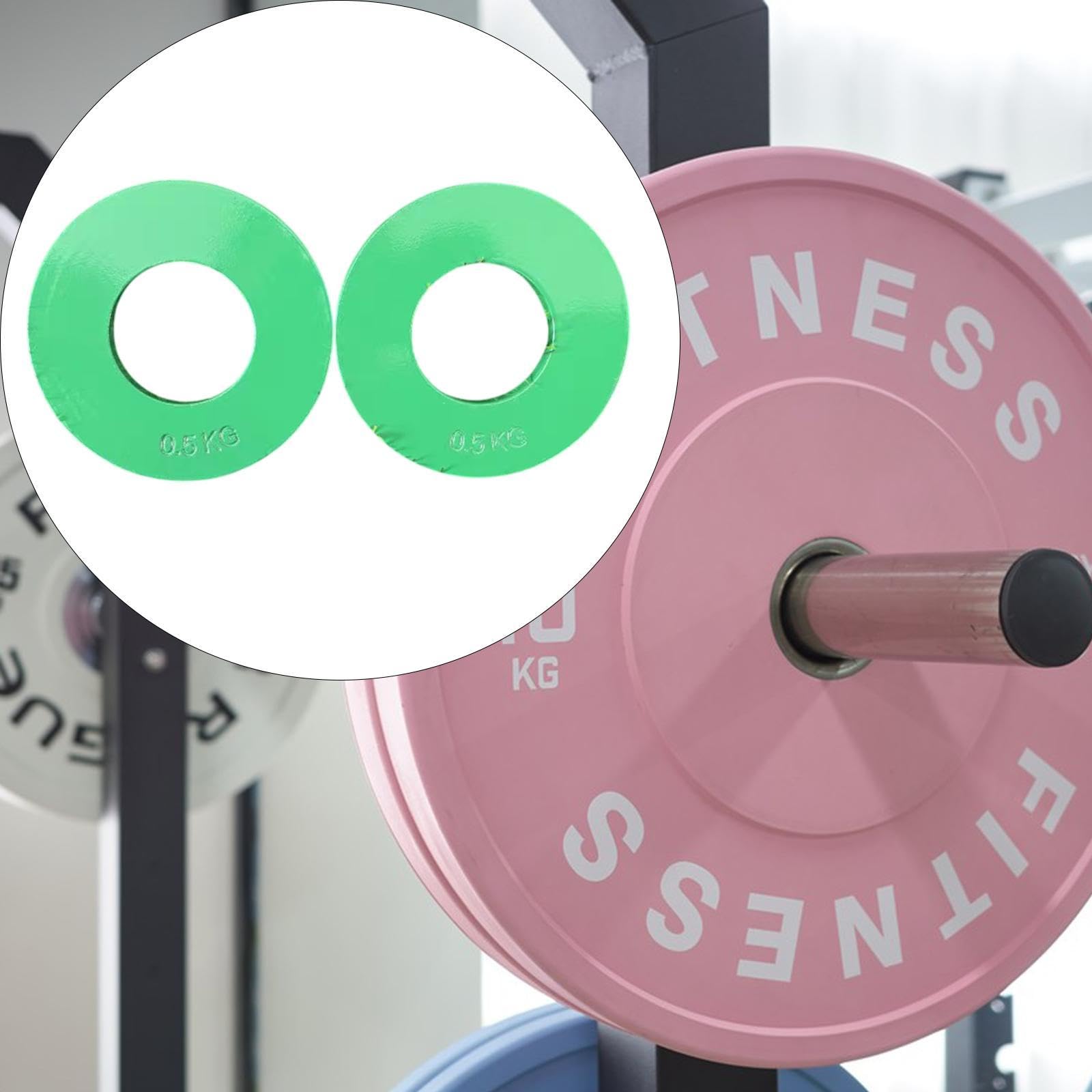 QSTDGVPW 2Pcs Strength Training Micro Plates Barbell Weights Easy to Attach Fitness Change Weight Plates for Home & Gym Workout, Green, 0.5kg