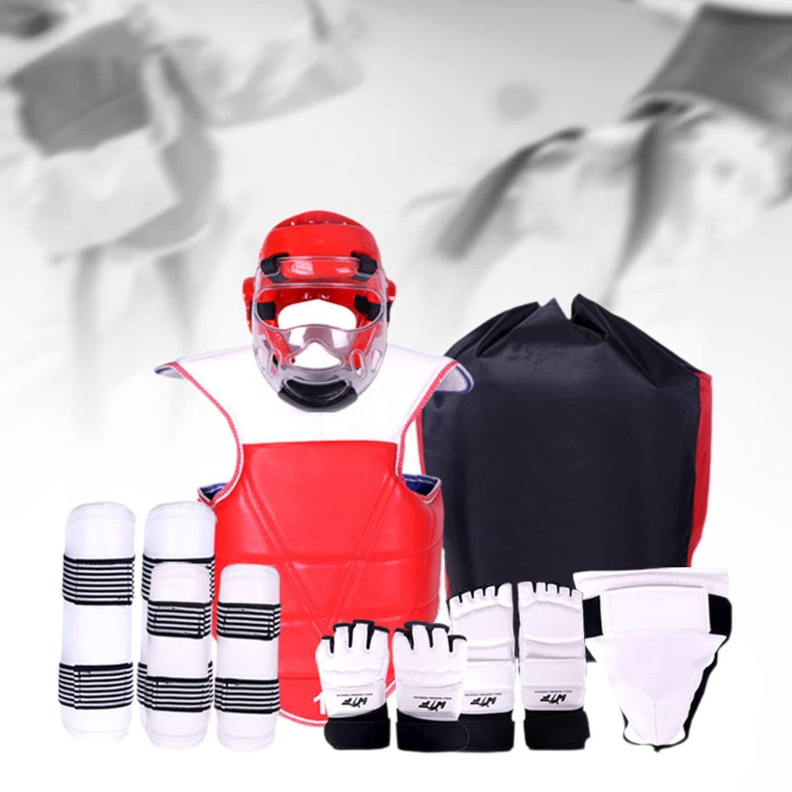 KESOTO 8pcs Taekwondo Splitting Gear Set Boxing Headgear Body Arm Protector